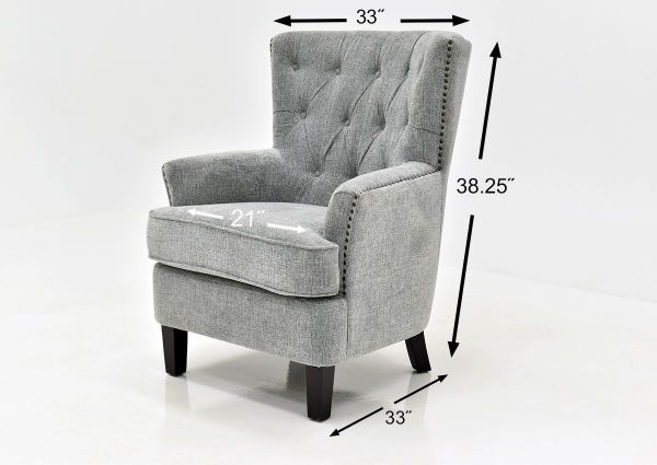 Ash Gray Bryson Accent Chair by Jofran Showing the Dimensions | Home Furniture Plus Bedding