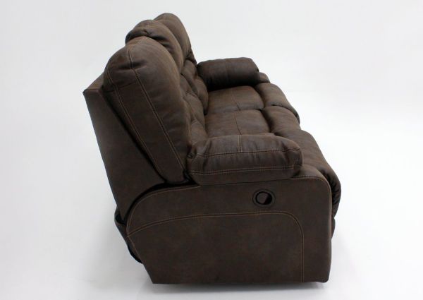 Side View of the Brown Legacy Reclining Sofa by Franklin Corporation | Home Furniture Plus Bedding