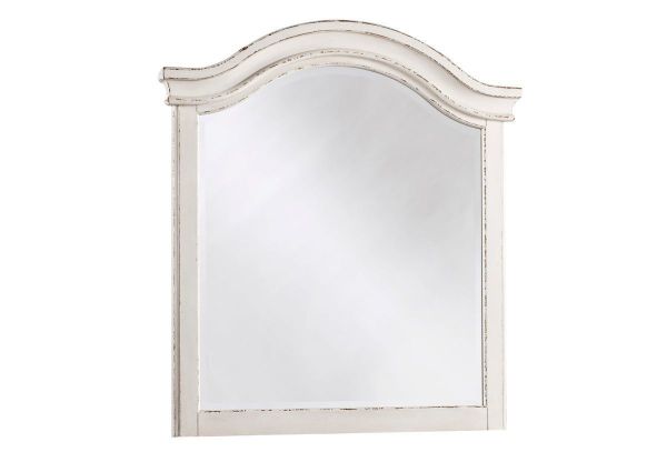 Antique White Realyn Dresser with Mirror by Ashley Furniture Showing the Mirror Detail | Home Furniture Plus Bedding