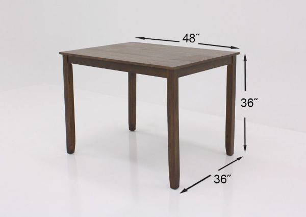 Deep Brown Langston Counter Height Dining Table Set Showing the Table Dimensions | Home Furniture Plus Bedding