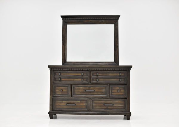 Dark Brown McCabe Dresser with Mirror by Elements Showing the Front View | Home Furniture Plus Bedding