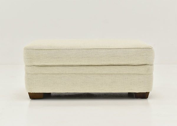 Off White Chadwick Ottoman by Klaussner Showing the Front View, Made in the USA | Home Furniture Plus Bedding