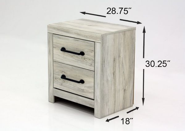 Cambeck King Size White Wash Bedroom Set by Ashley Furniture Showing the Nightstand Dimensions | Home Furniture Plus Bedding