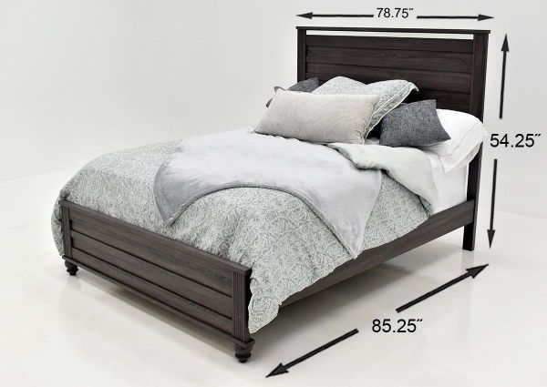 Gray Gaston King Size Bedroom Set by Crown Mark Showing the King Bed Dimensions | Home Furniture Plus Bedding