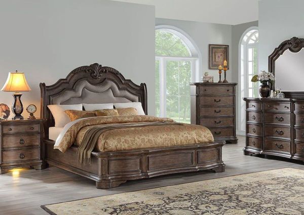 Picture of Tulsa King Size Bedroom Set - Light Brown