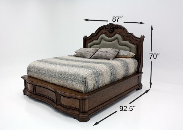 Tulsa Light Brown King Size Bedroom Set by Avalon Showing the King Bed Dimensions | Home Furniture Plus Bedding
