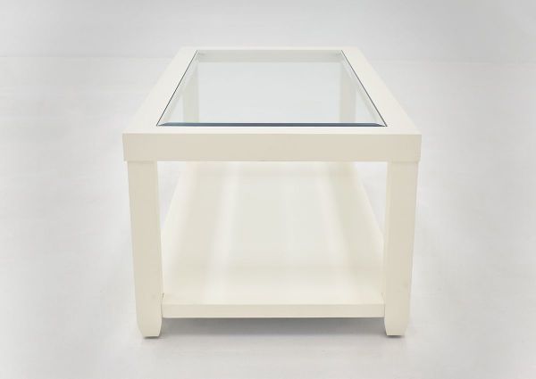 Crisp White Urban Coffee Table by Jofran Showing the Side View | Home Furniture Plus Bedding