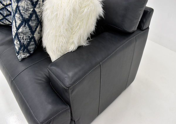 Navy Blue Sedona Leather Loveseat by Franklin Furniture Showing the Arm Detail, Made in the USA | Home Furniture Plus Bedding