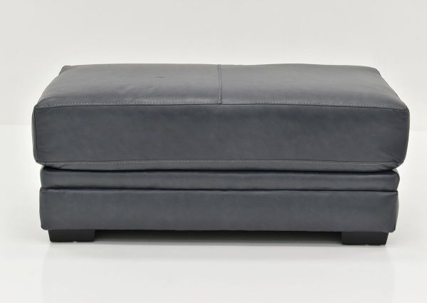 Navy Sedona Leather Ottoman by Franklin Furniture Showing the Front View, Made in the USA | Home Furniture Plus Bedding