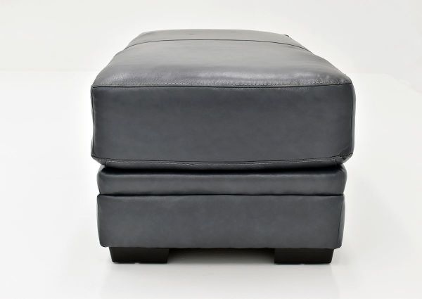 Navy Sedona Leather Ottoman by Franklin Furniture Showing the Side View, Made in the USA | Home Furniture Plus Bedding