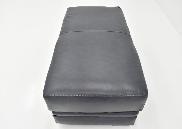 Navy Sedona Leather Ottoman by Franklin Furniture Showing the Top View, Made in the USA | Home Furniture Plus Bedding