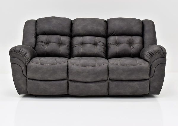 Gray Denton Reclining Sofa by HomeStretch Showing the Front View, Made in the USA | Home Furniture Plus Bedding