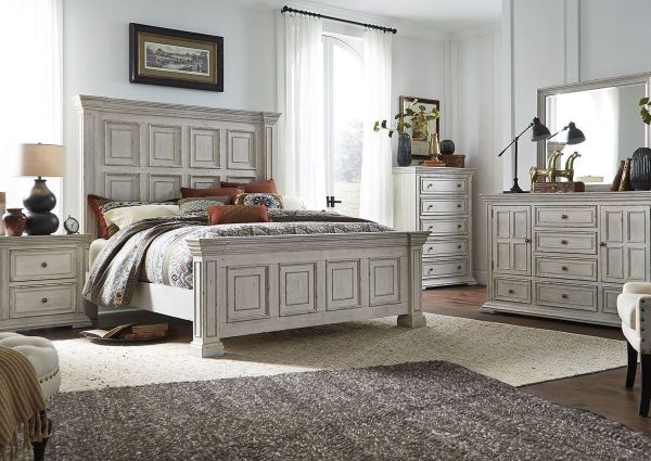 White Big Valley King Size Bedroom Set by Liberty Furniture Showing a Room Setting | Home Furniture Plus Bedding