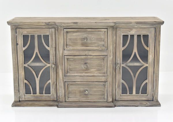 Gray Westgate Buffet Cabinet by Vintage Furniture Showing the Front View | Home Furniture Plus Bedding