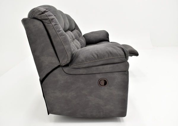 Gray Denton Reclining Sofa by HomeStretch Showing the Side View, Made in the USA | Home Furniture Plus Bedding
