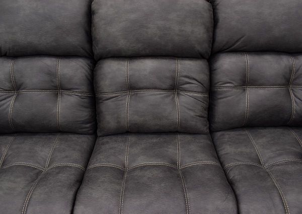 Gray Denton POWER Reclining Sofa by HomeStretch Showing the Tufted Upholstery Detail, Made in the USA | Home Furniture Plus Bedding