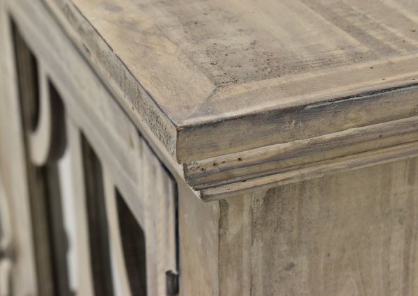 Granite Gray Westgate 2 Door Cabinet by Vintage Furniture Showing the Carved Detail | Home Furniture Plus Bedding