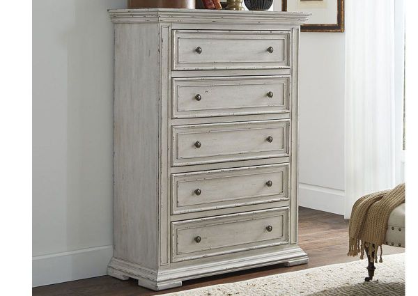 White Big Valley Chest of Drawers by Liberty Furniture Showing the Room View | Home Furniture Plus Bedding