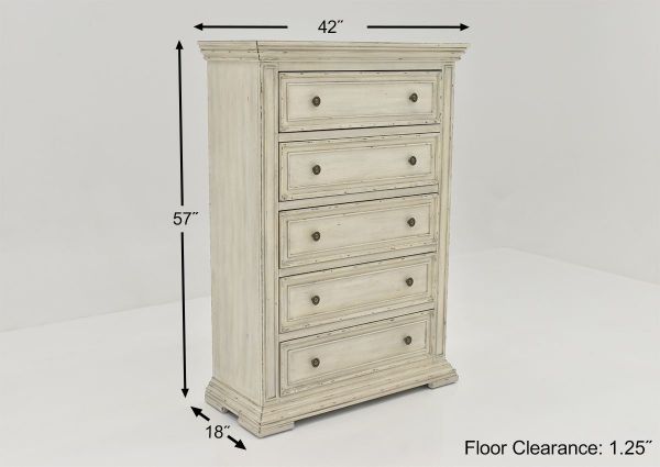 White Big Valley Chest of Drawers by Liberty Furniture Showing the Dimensions | Home Furniture Plus Bedding