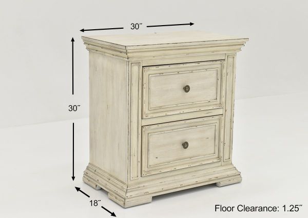 White Big Valley Queen Size Bedroom Set by Liberty Furniture Showing the Nightstand Dimensions | Home Furniture Plus Bedding