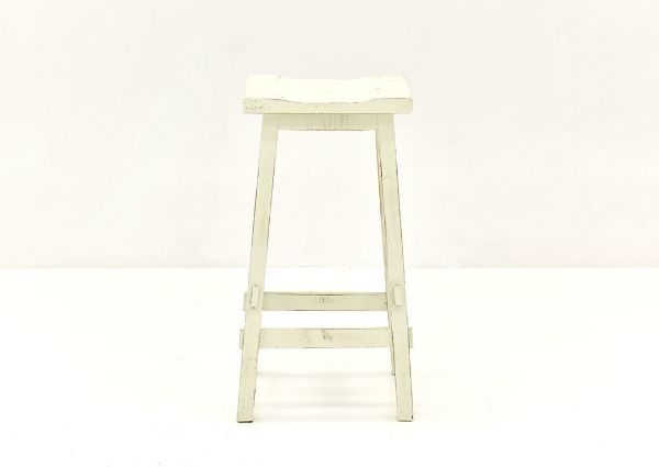 White Trent 30 Inch Barstool by Vintage Showing the Front View | Home Furniture Plus Bedding