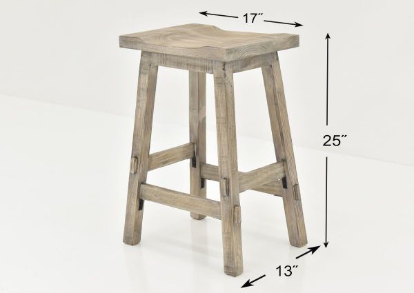 Vintage Gray Trent 24 Inch Barstool by Vintage Showing the Dimensions | Home Furniture Plus Bedding