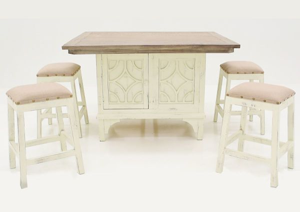 White Westgate 7 Piece Pub Table Set by Vintage Showing the Group | Home Furniture Plus Bedding