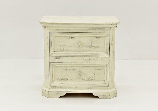 White Westgate Nightstand by Vintage Furniture Showing the Front View | Home Furniture Plus Bedding