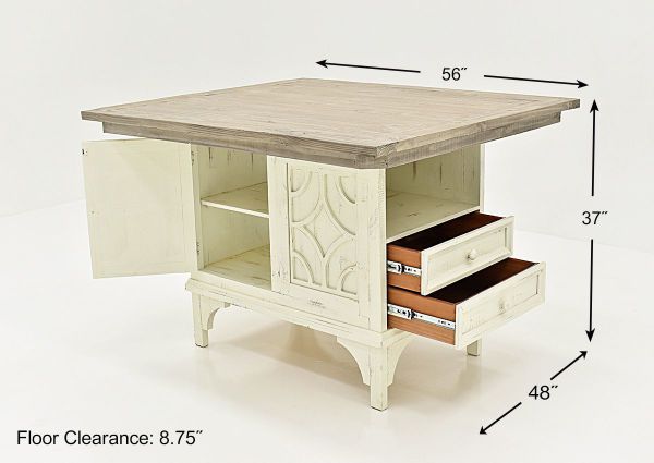 Antique White Westgate 7 Piece Pub Table Set by Vintage Showing the Table Dimensions | Home Furniture Plus Bedding