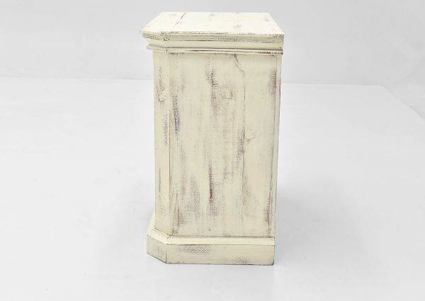 White Westgate Nightstand by Vintage Furniture Showing the Side View | Home Furniture Plus Bedding