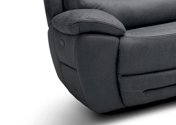 Charcoal Gray Dakota POWER Reclining Sofa Showing the Pillow Arm | Home Furniture Plus Bedding