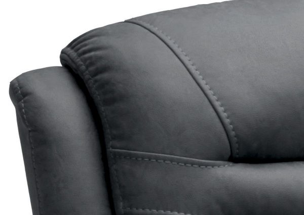 Charcoal Gray Dakota POWER Reclining Sofa Showing the Upholstery with Accent Stitching | Home Furniture Plus Bedding