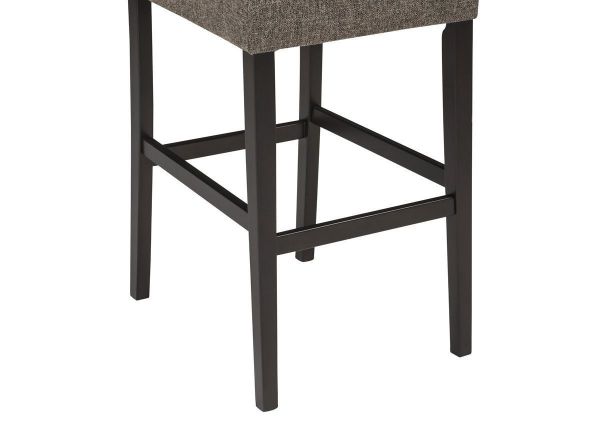 Warm Gray Tripton 30 Inch Upholstered Bar Stool by Ashley Showing the Leg Detail | Home Furniture Plus Bedding