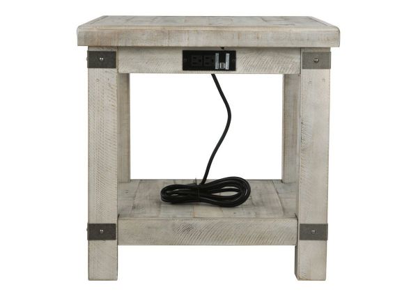 Light Gray Carynhurst End Table by Ashley Furniture Showing the Back View | Home Furniture Plus Bedding