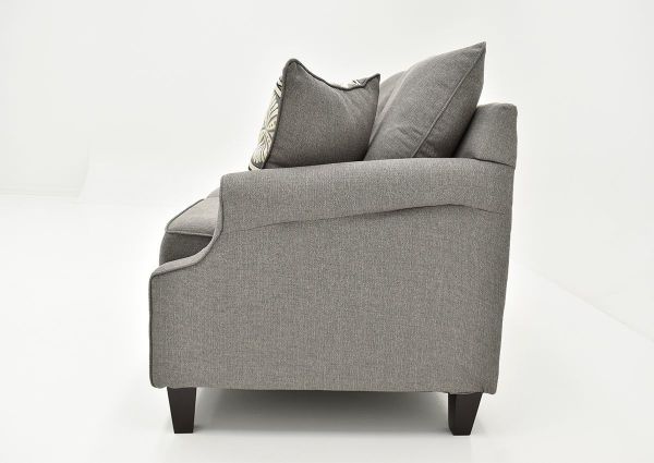 Gray Bay Ridge Loveseat by Behold Showing the Side View, Made in the USA | Home Furniture Plus Bedding