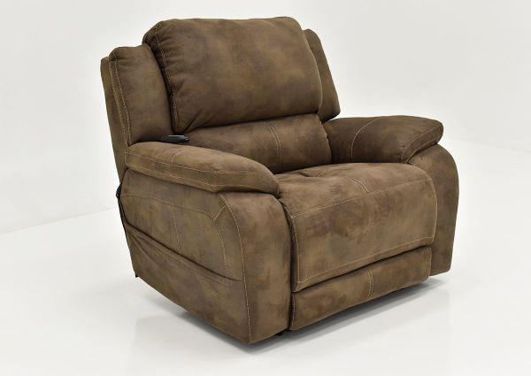 Angle View of the Explorer Power Recliner by Homestretch with Brown Upholstery | Home Furniture Plus Mattress