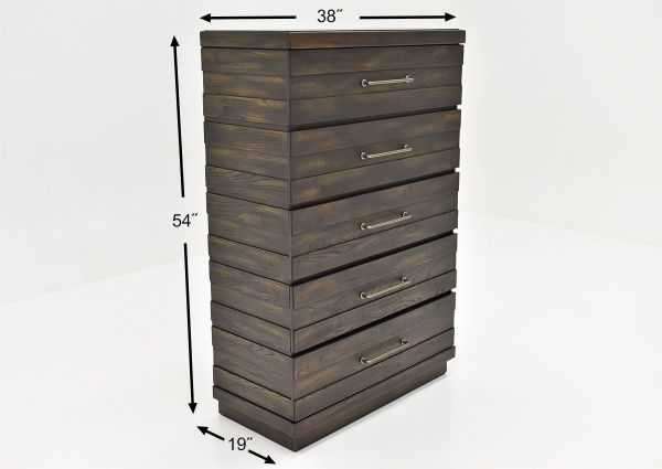 Brown Edison Chest of Drawers by Bernard Furniture Showing the Dimensions | Home Furniture Plus Bedding