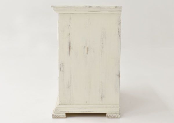 White Chalet 3 Drawer Nightstand by Vintage Furniture Showing the Side View | Home Furniture Plus Bedding