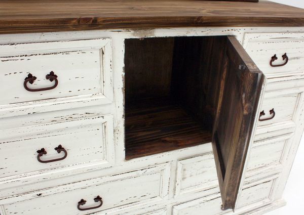 Chateau Dresser with Mirror, White, Cabinet Interior | Home Furniture Plus Bedding