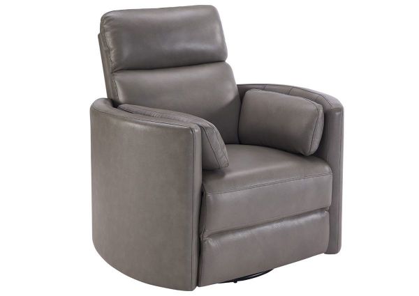 Soft Gray Radius POWER Leather Recliner by Parker House Furniture Showing the Angle View | Home Furniture Plus Bedding