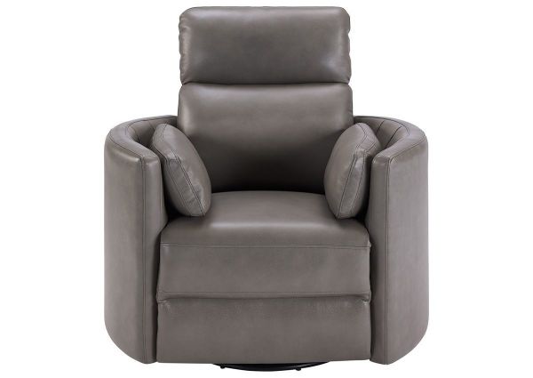 Soft Gray Radius POWER Leather Recliner by Parker House Furniture Showing the Front View | Home Furniture Plus Bedding