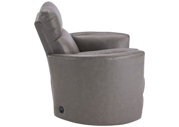 Soft Gray Radius POWER Leather Recliner by Parker House Furniture Showing the Side View | Home Furniture Plus Bedding