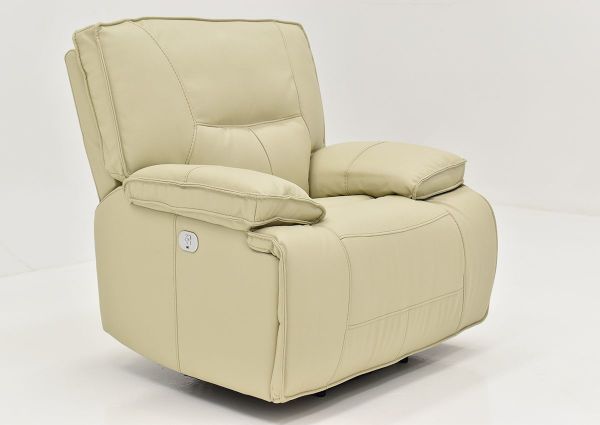 Slightly Angled View of the Spartacus POWER Recliner in Off White | Home Furniture Plus Bedding