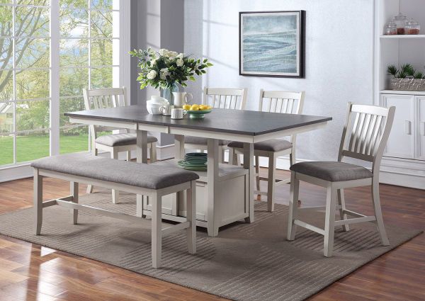 Room Shot of the Buford 6 Piece Counter Dining Table Set | Home Furniture Plus Bedding