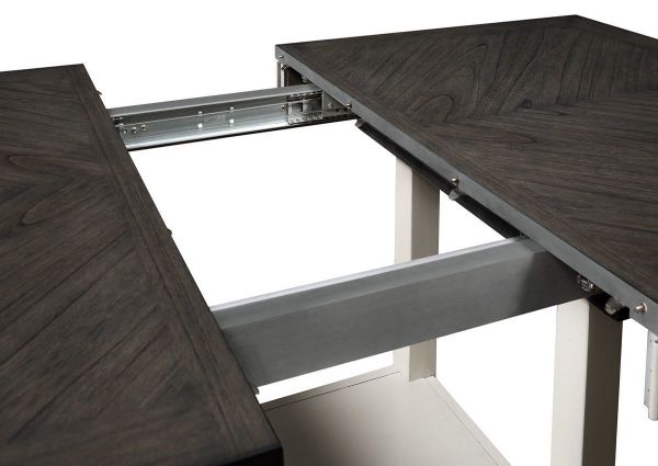Close Up View of the Buford Table Expansion with Leaf Out | Home Furniture Plus Bedding