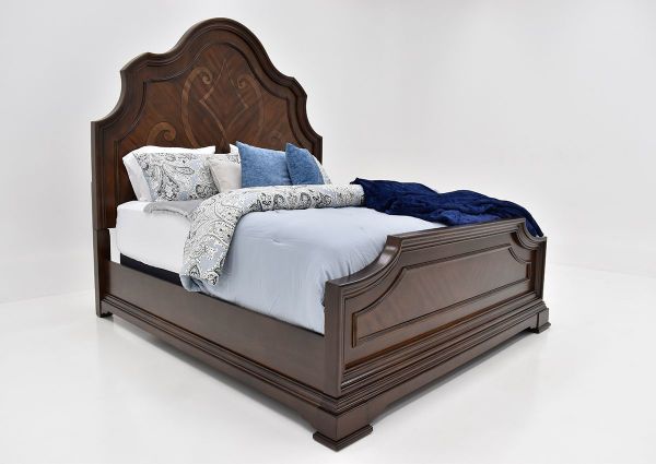 Angled View of the Plaza King Size Bed in Brown by Avalon Furniture | Home Furniture Plus Bedding