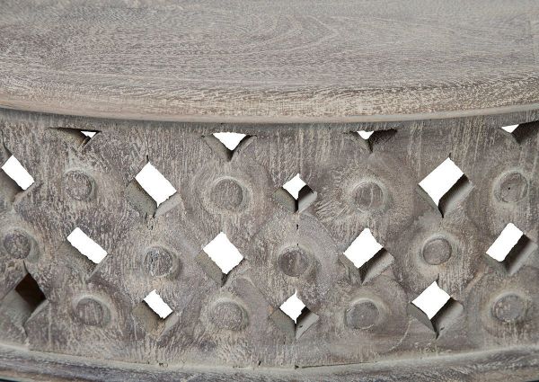 Close Up of the Hand Carved Details on the Rastella Coffee Table | Home Furniture Plus Bedding