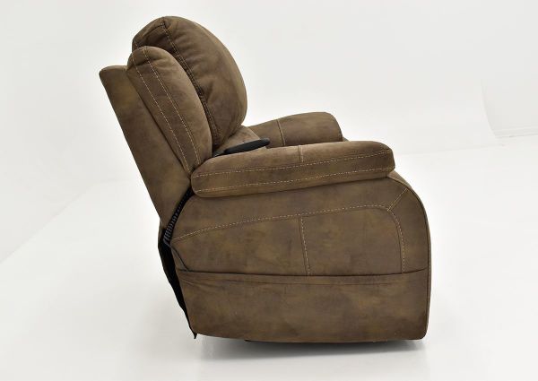 Side View of the Explorer Power Recliner by Homestretch with Brown Upholstery | Home Furniture Plus Mattress