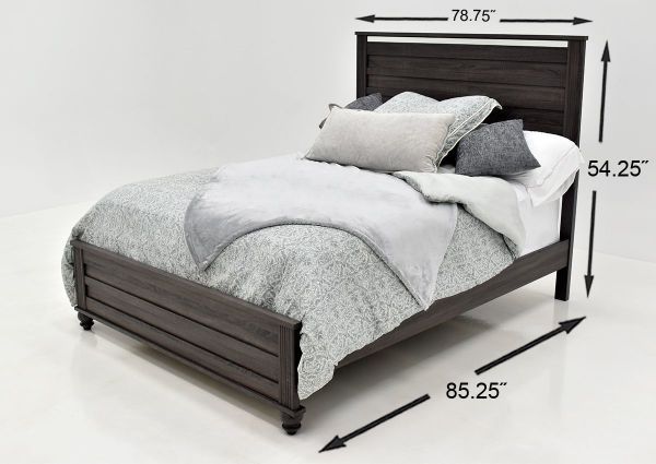 Gaston Queen Size Bed by Crown Mark in Gray Finish dimensions | Home Furniture Plus Bedding