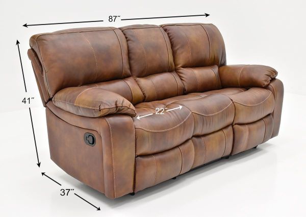 Dimension Details on the Legend Leather Reclining Sofa by Man Wah | Home Furniture Plus Bedding